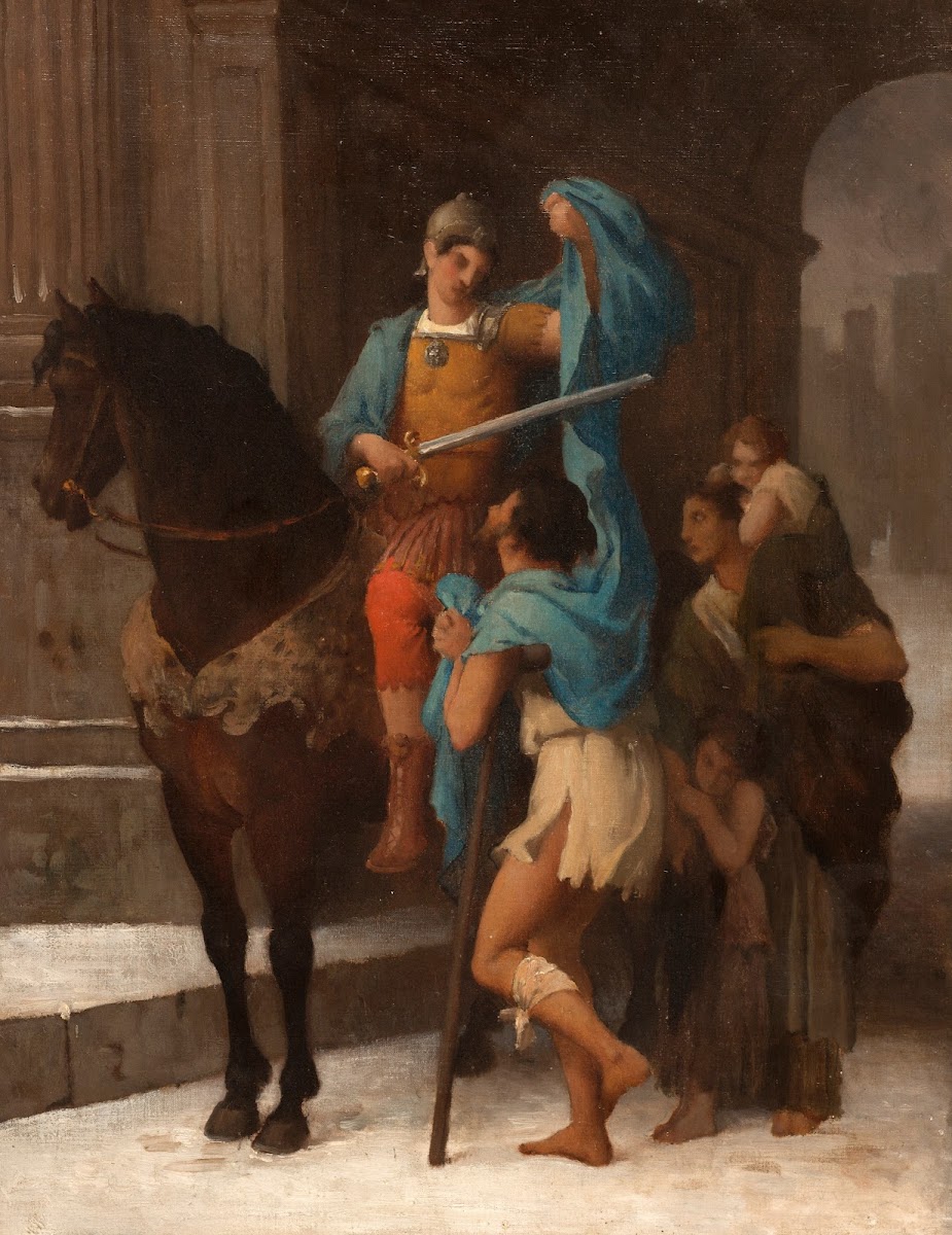 Saint Martin partageant son manteau avec un mendiant 1870
