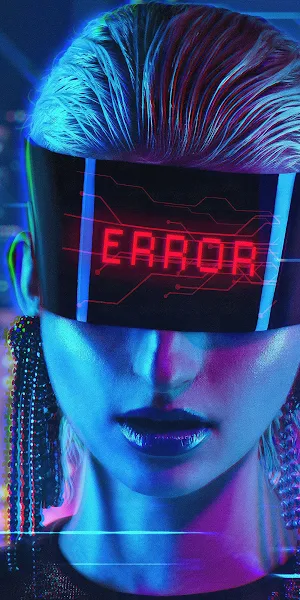 Cyberpunk, Error, Metaverse, Neon 4K Wallpaper Background