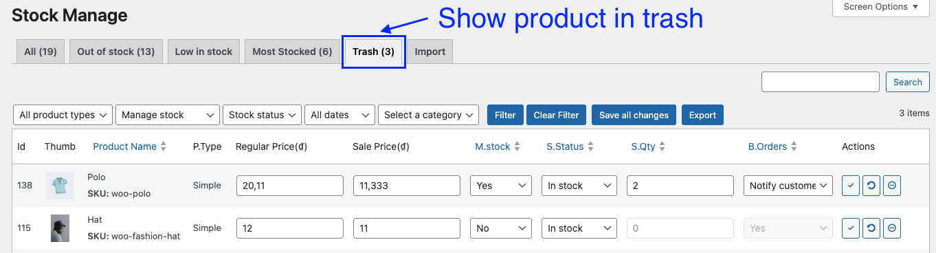 Woo Stock Manage & Report