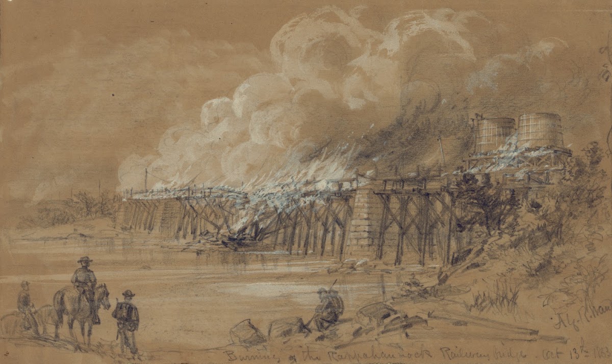 Burning the Rappahannock Railway bridge Oct 13th 1863 1863