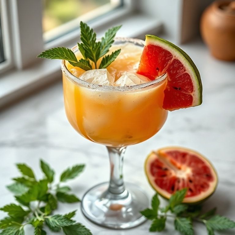 Easy Tropical Guava Coconut Margarita Recipe for Summer finished