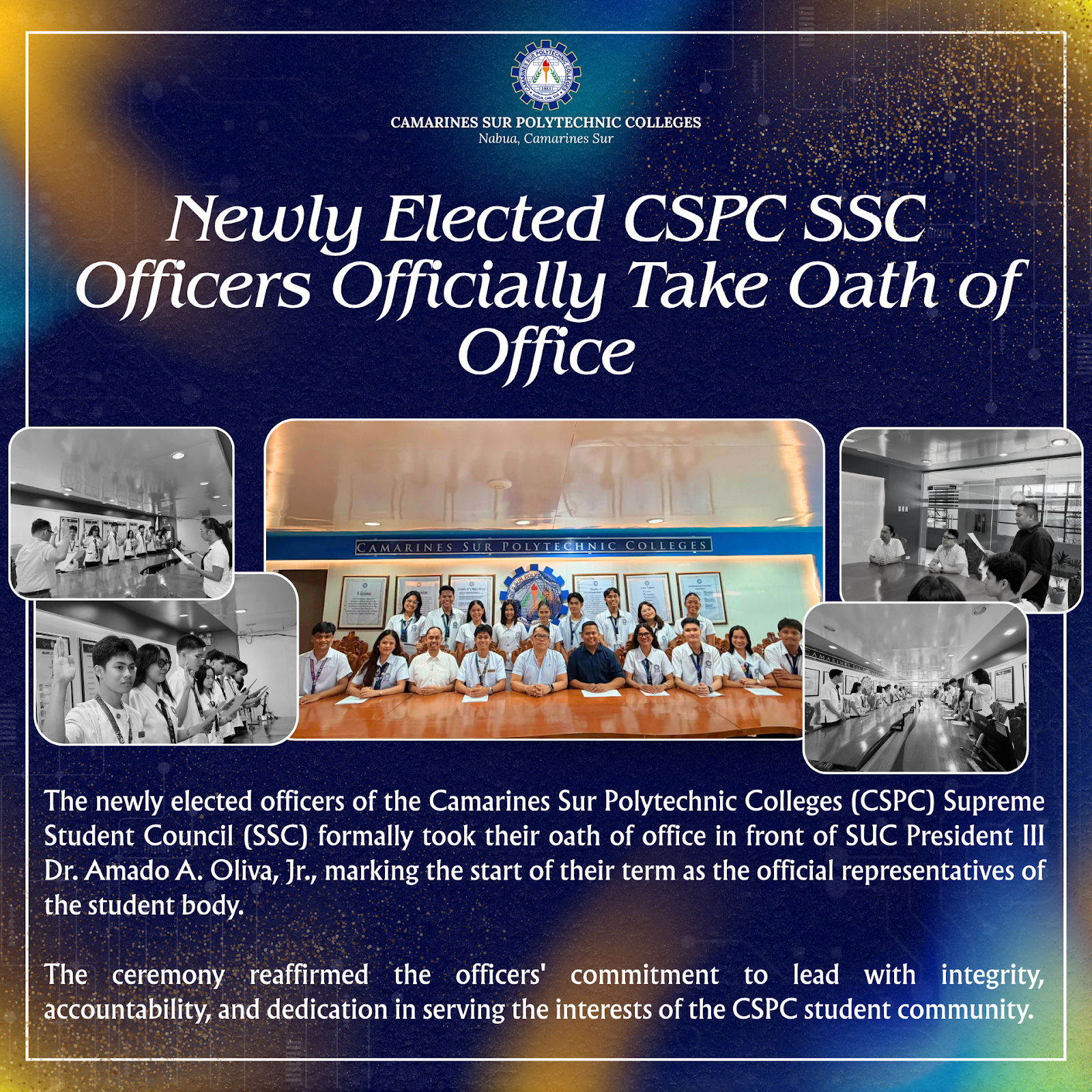 𝗡𝗲𝘄𝗹𝘆 𝗘𝗹𝗲𝗰𝘁𝗲𝗱 𝗖𝗦𝗣𝗖 𝗦𝗦𝗖 𝗢𝗳𝗳𝗶𝗰𝗲𝗿𝘀 𝗢𝗳𝗳𝗶𝗰𝗶𝗮𝗹𝗹𝘆 𝗧𝗮𝗸𝗲 𝗢𝗮𝘁𝗵 𝗼𝗳 𝗢𝗳𝗳𝗶𝗰𝗲
