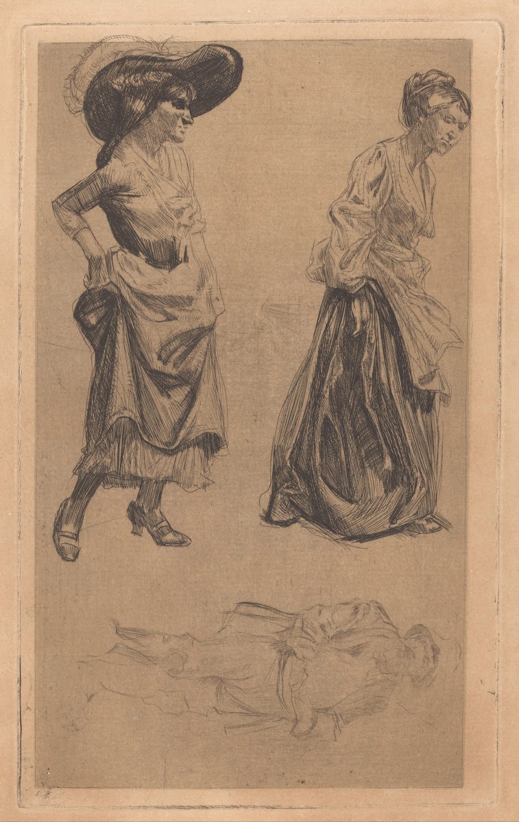 Twee vrouwenfiguren en een mannenfiguur 1912