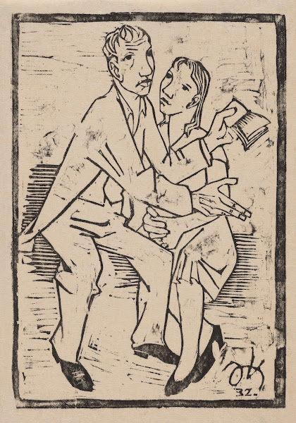 Man Reading Poems to a Woman on a Park Bench 1932