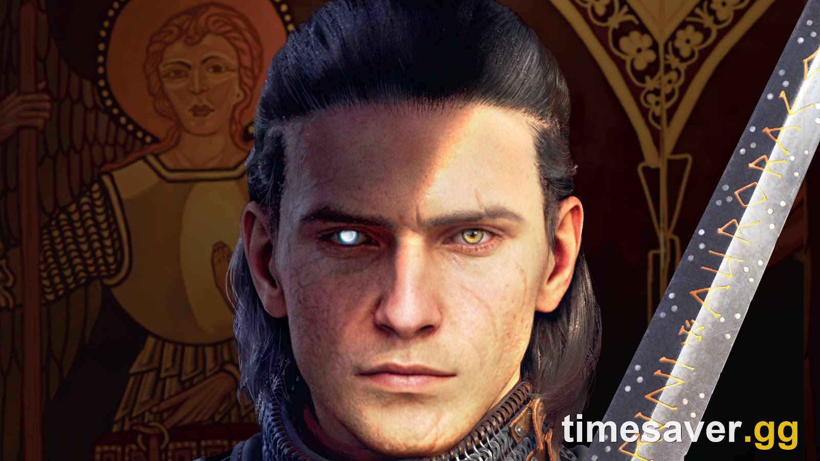 Close-up of Coen, a Dawnwalker, with a pale vampiric eye