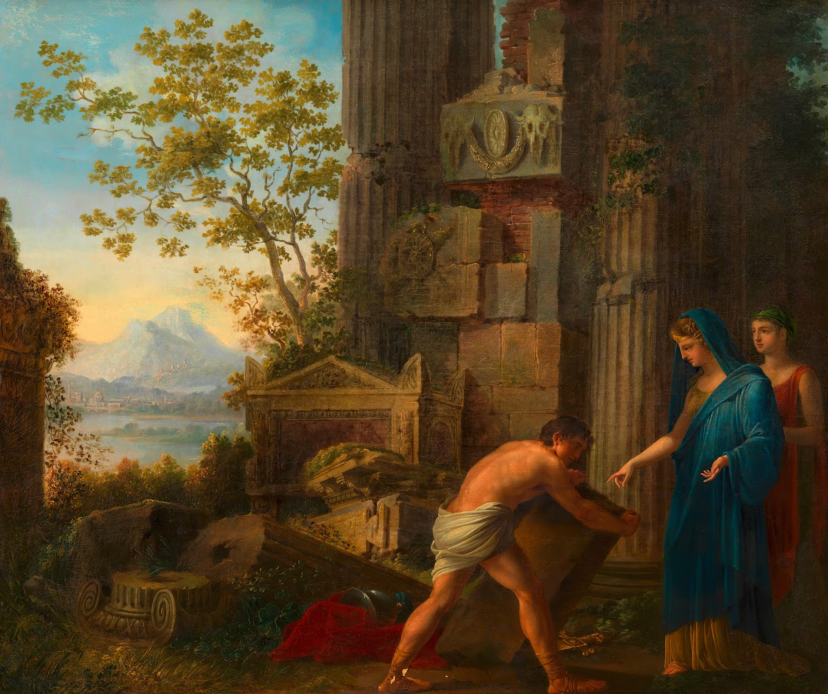 Theseus findet unter dem Felsen das Schwert seines Vaters Aigeus 1802
