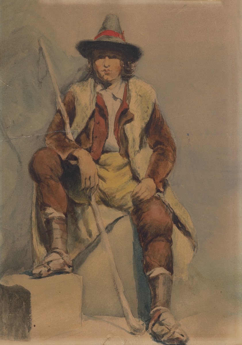 A study of a sitting man from Albania 18511853