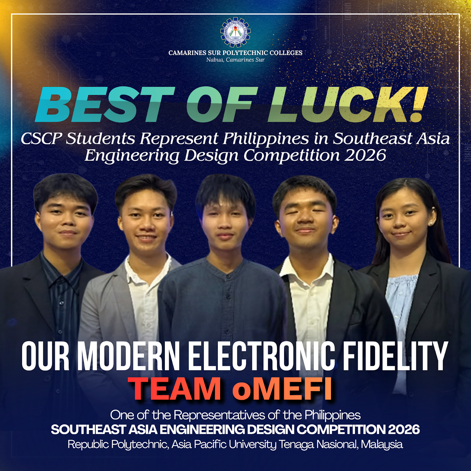 𝗖𝗦𝗣𝗖 𝗦𝘁𝘂𝗱𝗲𝗻𝘁𝘀 𝗥𝗲𝗽𝗿𝗲𝘀𝗲𝗻𝘁 𝗣𝗵𝗶𝗹𝗶𝗽𝗽𝗶𝗻𝗲𝘀 𝗶𝗻 𝗦𝗼𝘂𝘁𝗵𝗲𝗮𝘀𝘁 𝗔𝘀𝗶𝗮 𝗘𝗻𝗴𝗶𝗻𝗲𝗲𝗿𝗶𝗻𝗴 𝗗𝗲𝘀𝗶𝗴𝗻 𝗖𝗼𝗺𝗽𝗲𝘁𝗶𝘁𝗶𝗼𝗻 𝟮𝟬𝟮𝟲