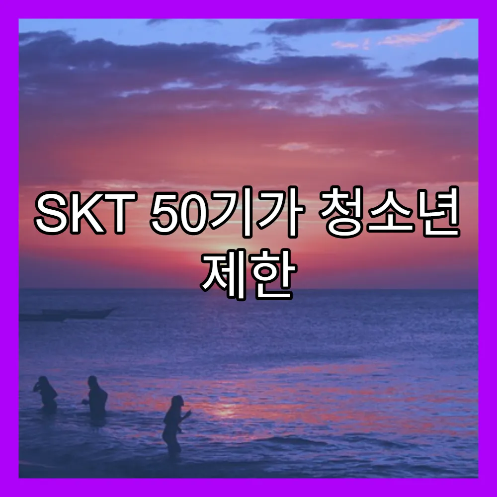 SKT 50기가 청소년 제한 상세 안내(+신청 절차, 데이터 차단)