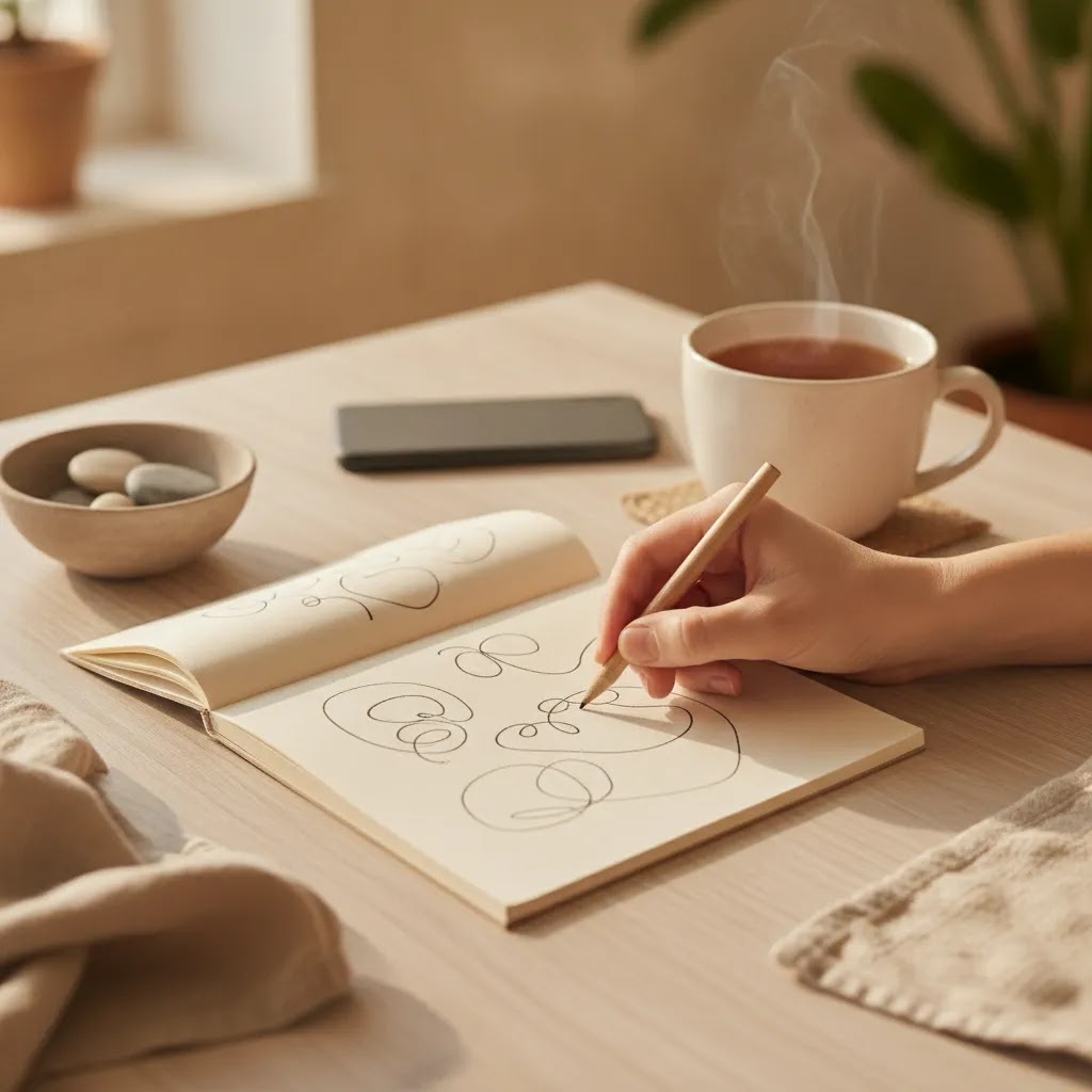 stress buster for beginners using a simple creative scribble reset at home