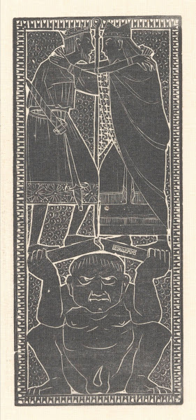 Gehurkte figuur en twee gekroonde mannen 1894