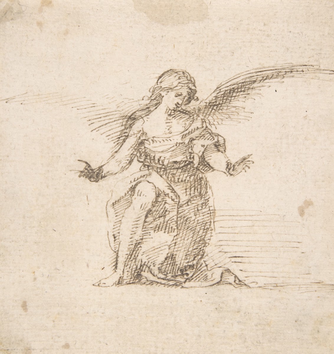 Kneeling Angel With Hands Outstretched 17001750