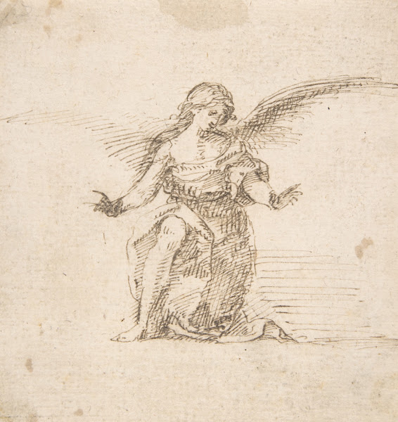 Kneeling Angel With Hands Outstretched 17001750