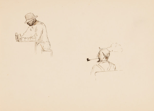 Two Drawings of Men