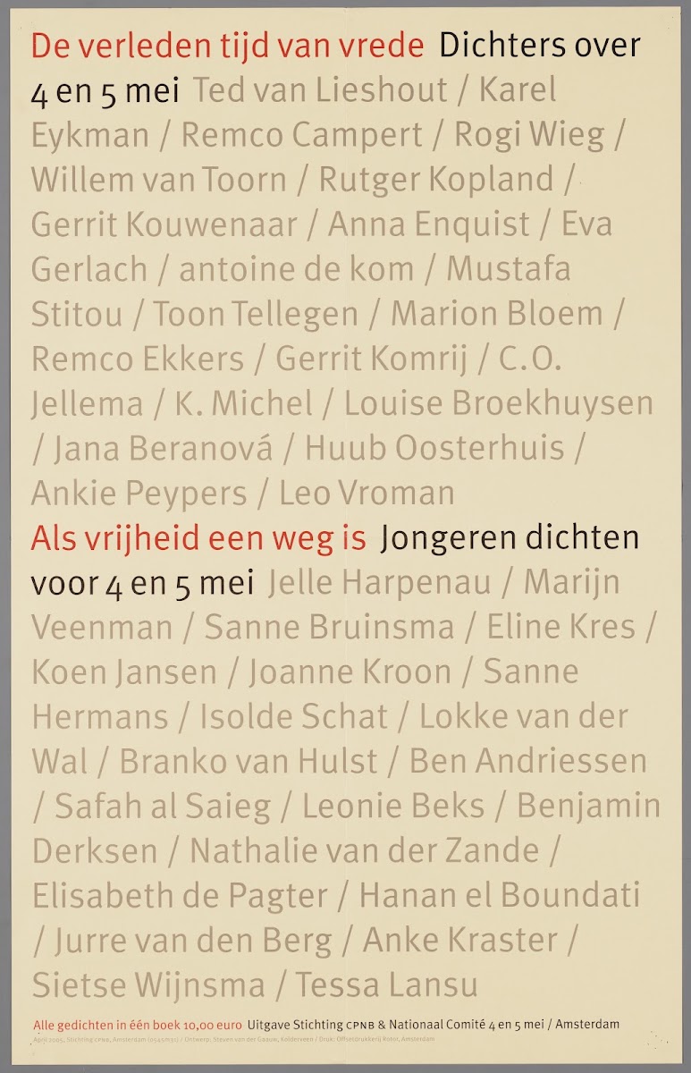 De Verleden Tijd Van Vrede Dichters Over 4 En 5 Mei  Als Vrijheid Een Weg Is Jon
