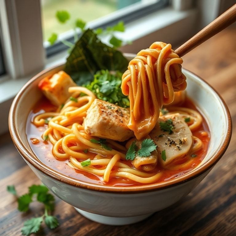 Easy High Protein Ramen Recipe with Chicken or Tofu - Quick, Homemade & Packed with Flavor finished