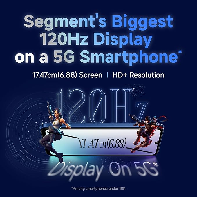 Redmi 14C 5G (Starlight Blue, 6GB RAM, 128GB Storage) | Superfast 4nm Snapdragon 4 Gen 2 | 120Hz 17.47cm (6.88”) Display | 5160mAh Battery | 50MP Dual Camera | Premium Starlight Design