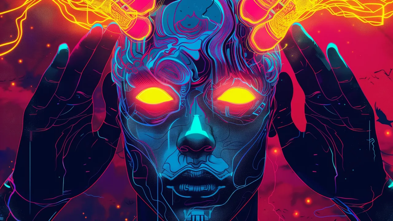 Ai Art, Illustration, Cyberpunk, Psychedelic, Colorful 5K Desktop Wallpaper