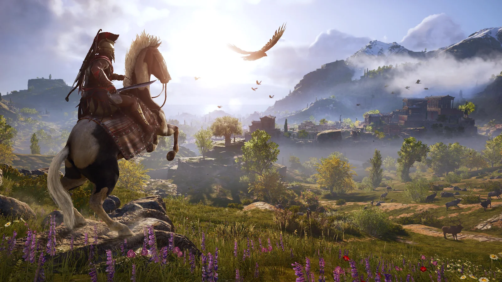 Assassin'S Creed Odyssey, Greek Landscape, Ancient Greece, Video Game Art 4K Wallpaper Background (3840x2160)