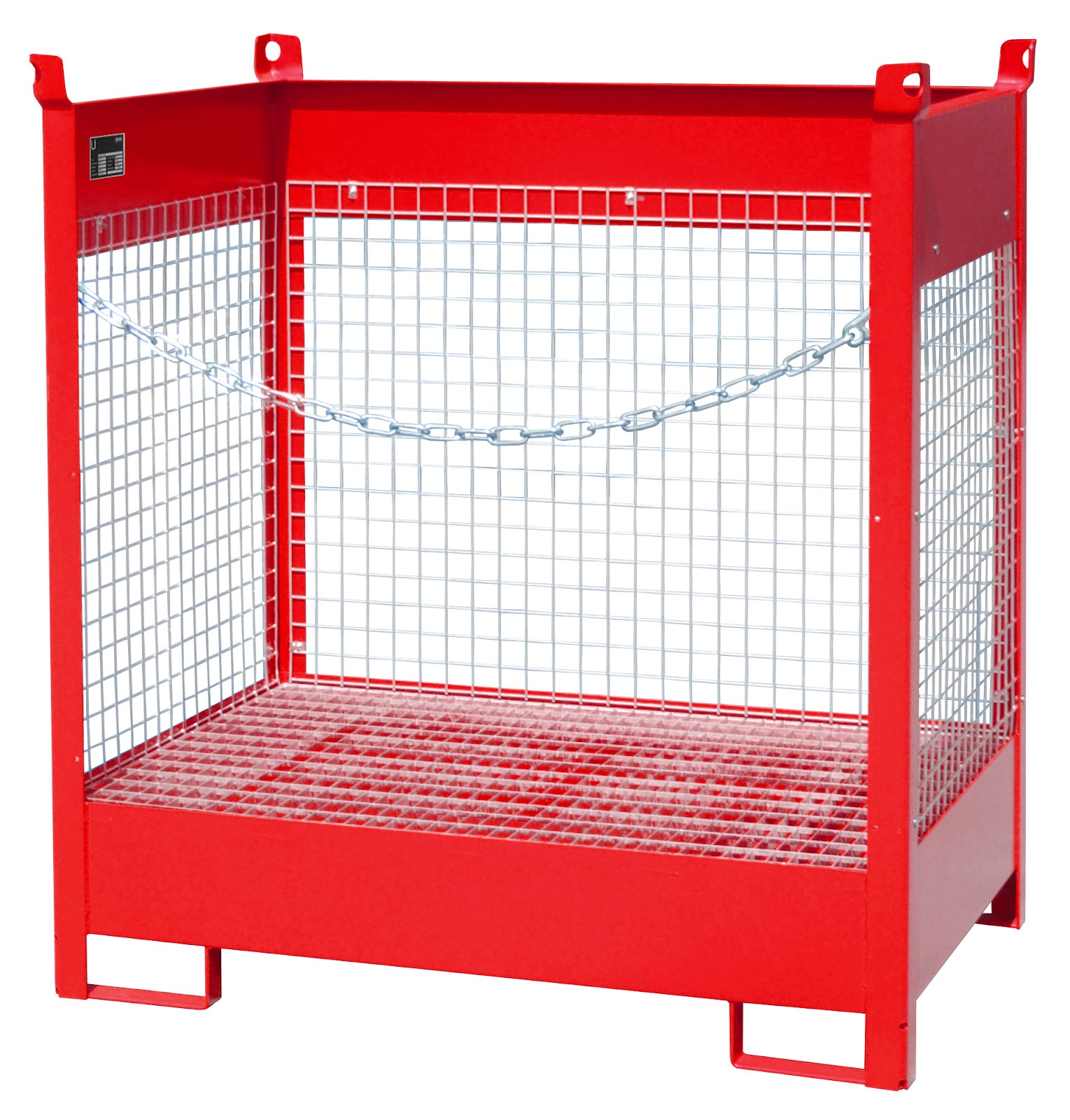 Vaten-stapelpallets FSP-2 D, gelakt, Vuurrood