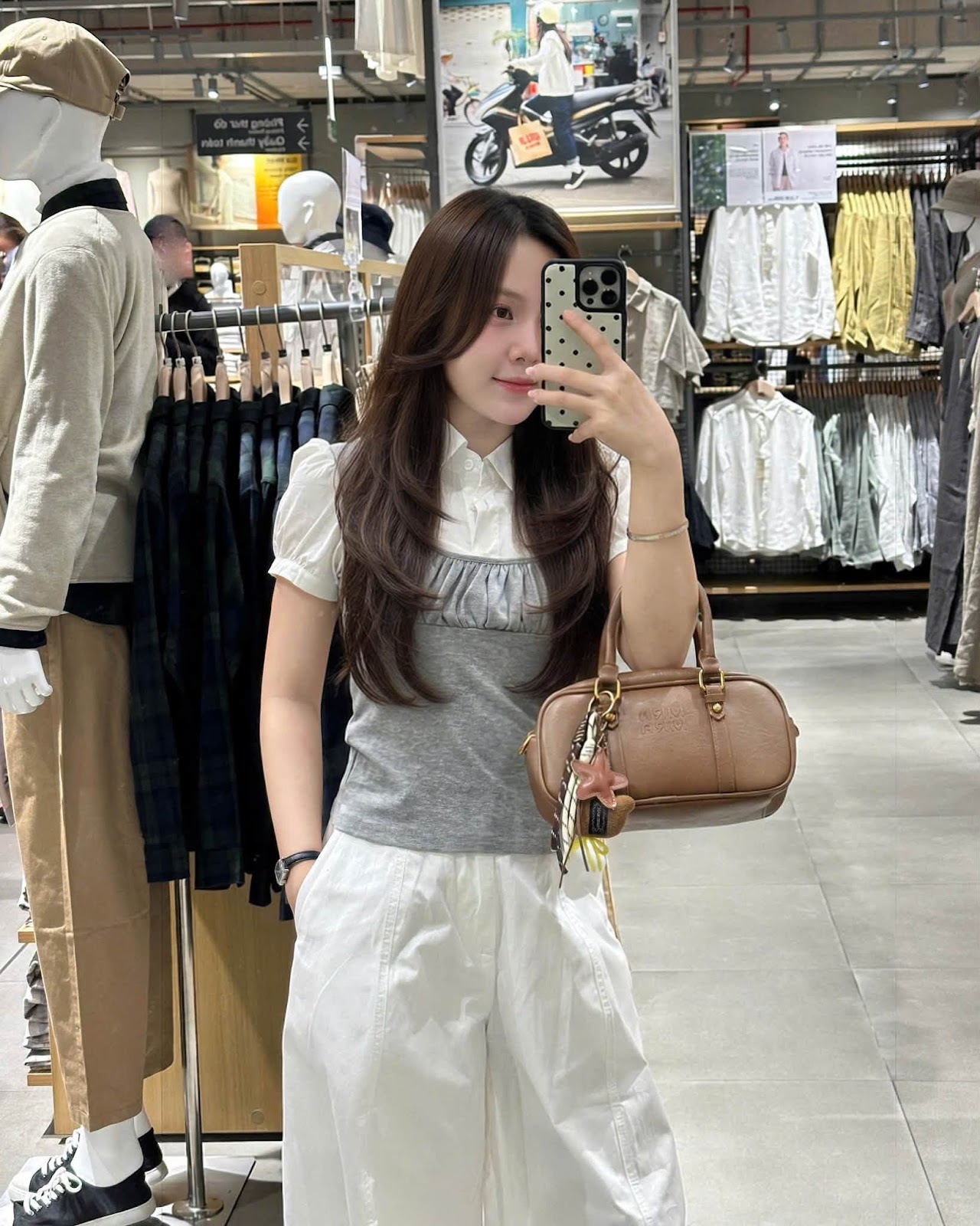 Áo kiểu vải ngắn tay mix cổ sơ mi XONXEN SHOP 80331 – Image 6