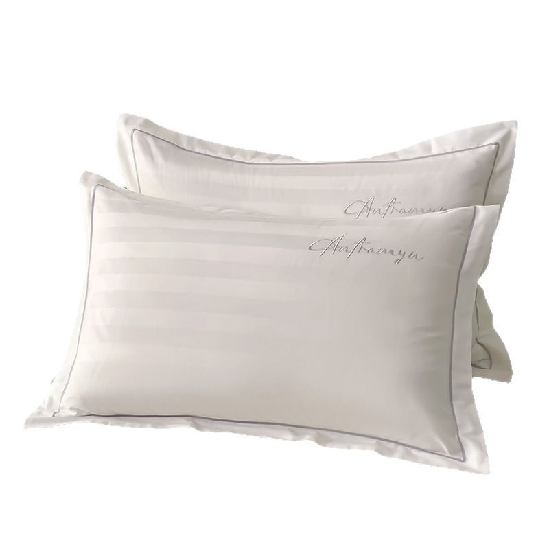 Cotton pillowcase with stripe pattern, 1 pair