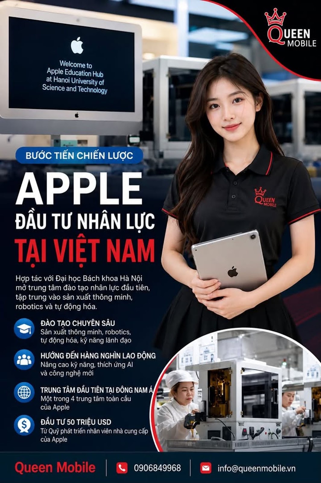 Apple mở Trung tâm Giáo dục tại Đại học Bách khoa Hà Nội, tăng đầu tư vào nhân lực chuỗi cung ứng Việt Nam #Apple #AppleVietnam #DaiHocBachKhoaHaNoi #HUST #AppleEducationHub #Chuoi