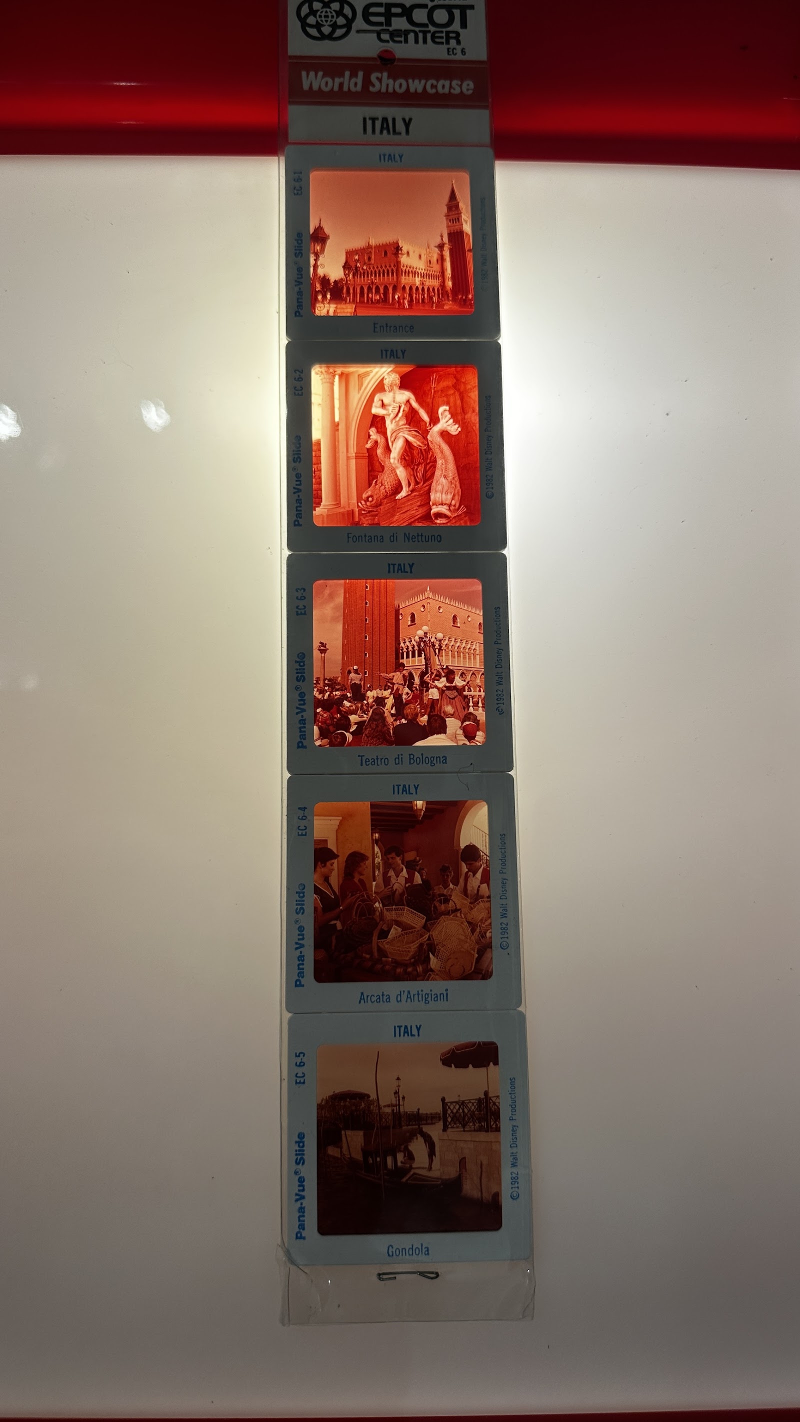 EPCOT Center World Showcase Italy Pavilion opening-year 35mm slides, set EC 6, 1982