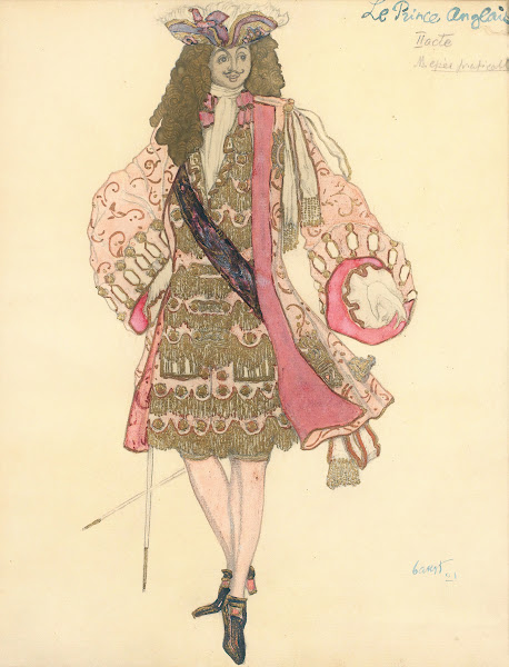 Costume Design For Act Ii Of Le Prince Anglais 1921