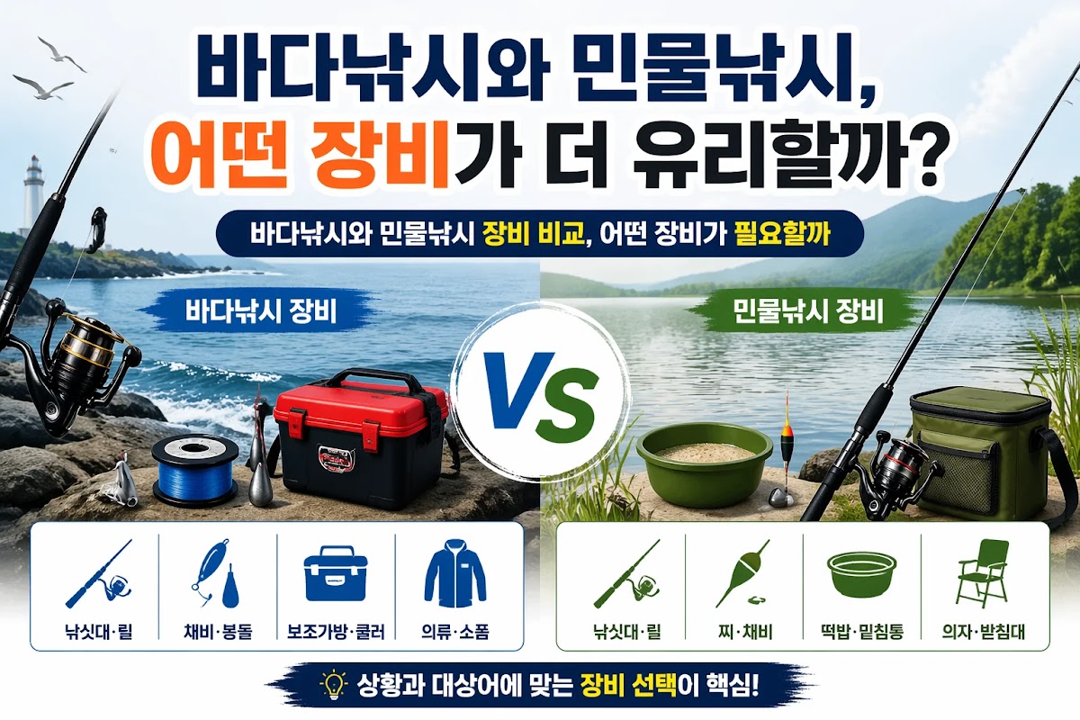 바다낚시와 민물낚시, 어떤 장비가 더 유리할까?