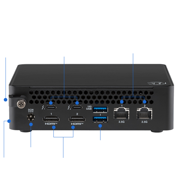 ASUS NUC 16 Pro 후면 I/O 포트
