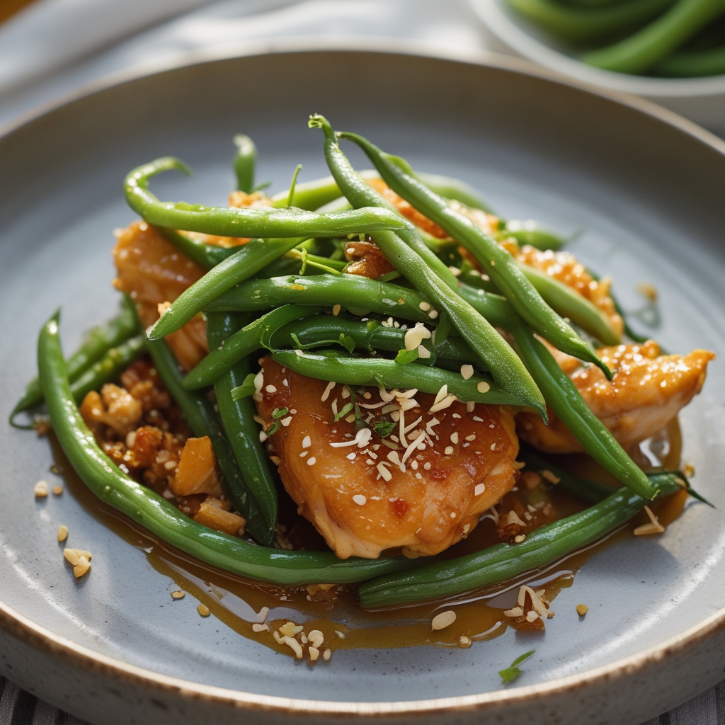Final Gochujang-Honey Feta Stuffed Chicken Breast with Crispy Sesame Green Beans