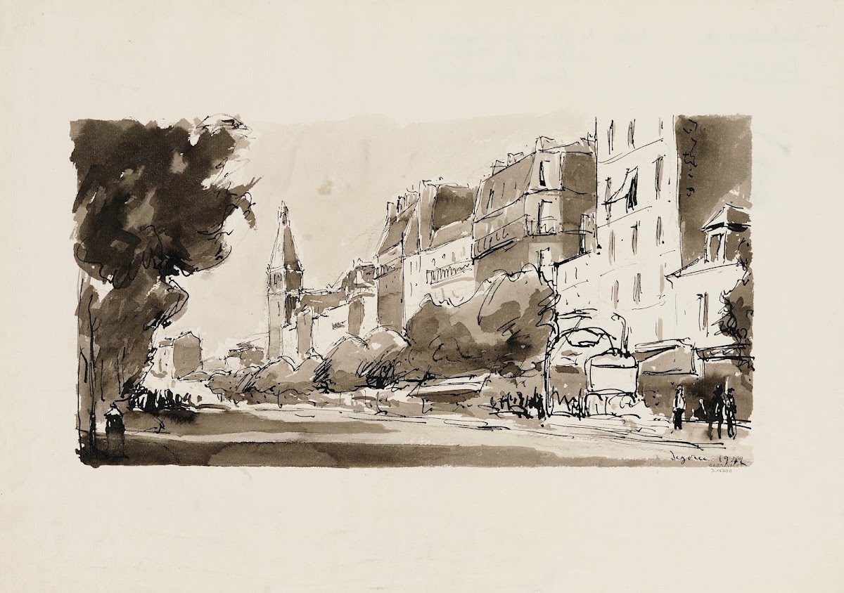 Avenue du Général Leclerc et léglise Saint Pierre de Montrouge 1942
