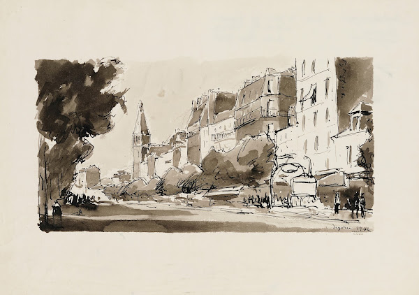 Avenue du Général Leclerc et léglise Saint Pierre de Montrouge 1942