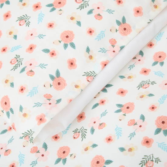 Детское сменное постельное белье 4 эл Twins Satin Limited Flowers розовый/экрю