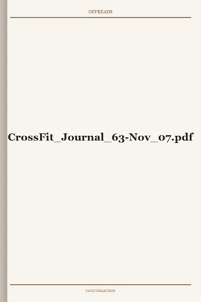 CrossFit Journal 63