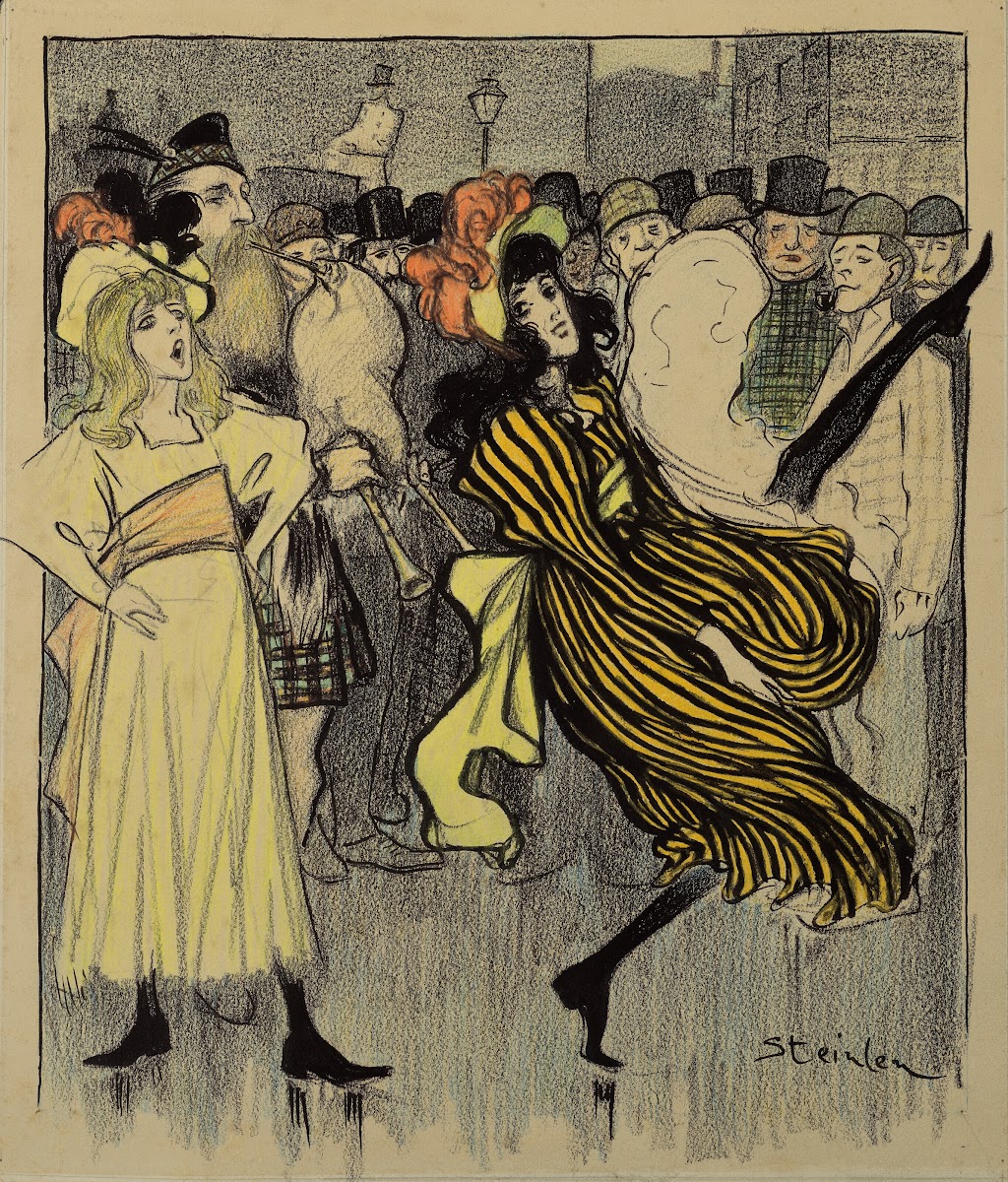 Danseuse écossaise dans une rue de Londres 1895
