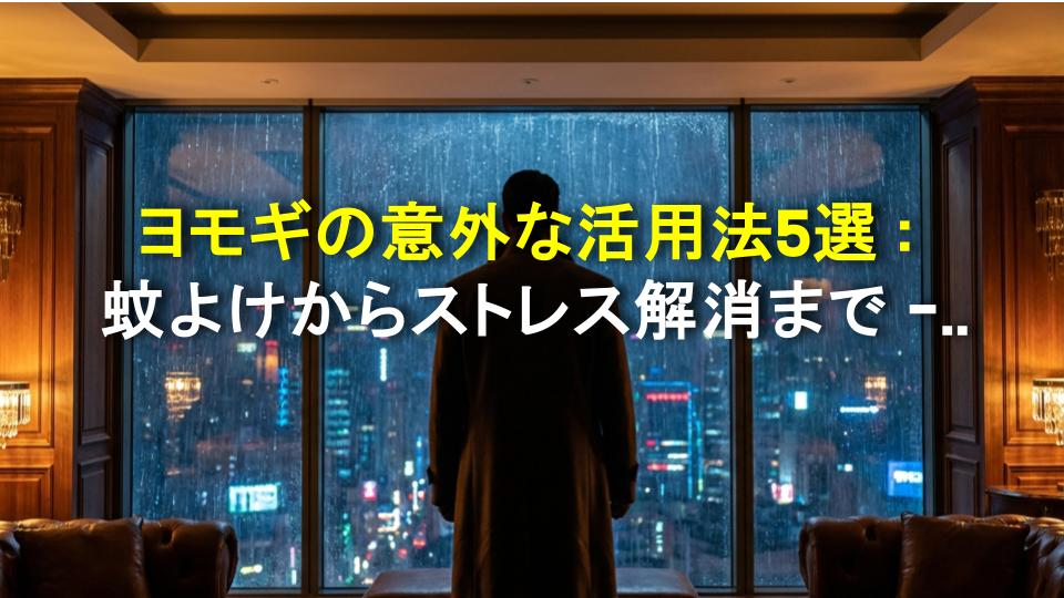 ヨモギの意外な活用法5選：蚊よけからストレス解消まで - 今すぐ家で試せる！