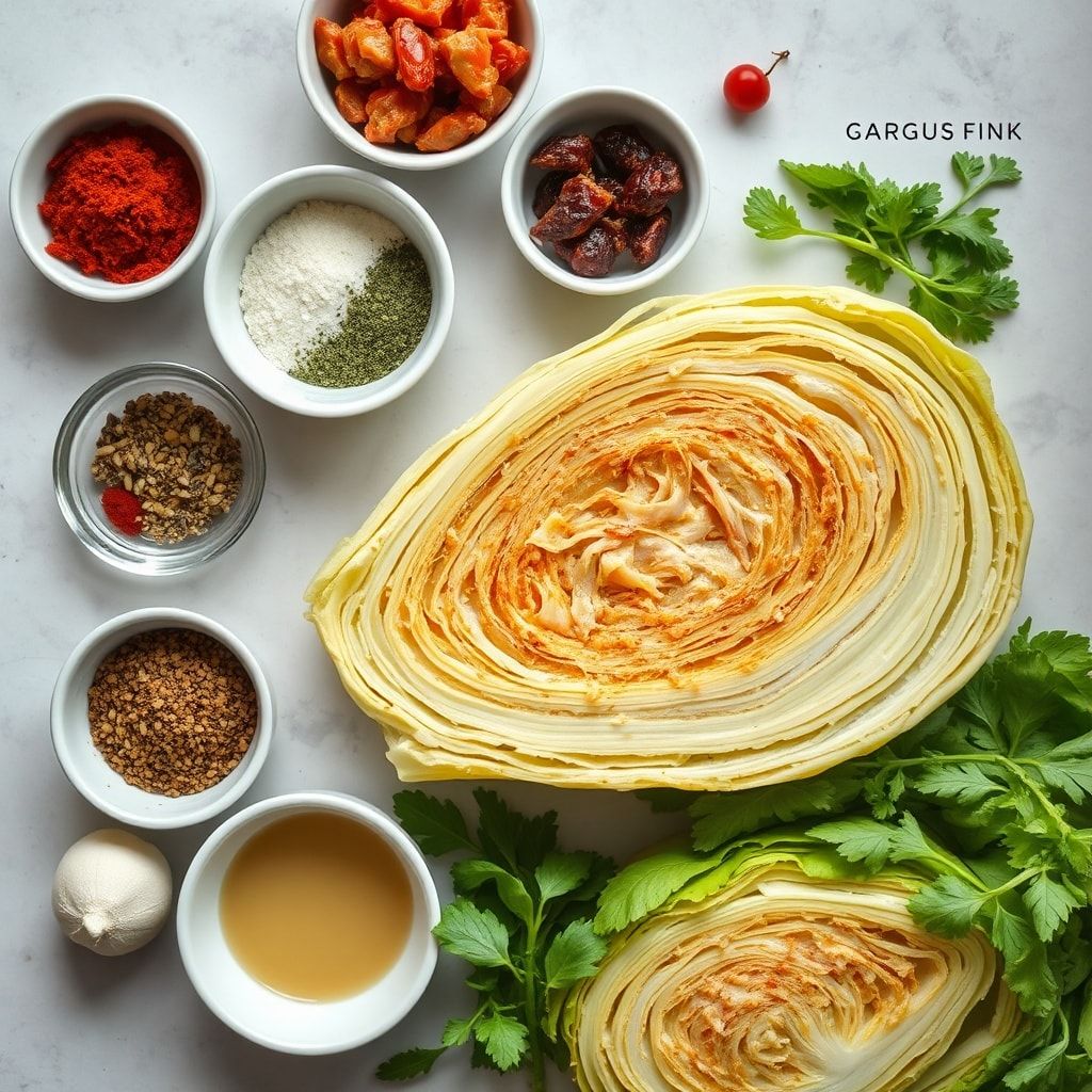 Ingredients for Creamy Baked Cabbage with Sun-Dried Tomatoes Recipe – Easy Weeknight Comfort