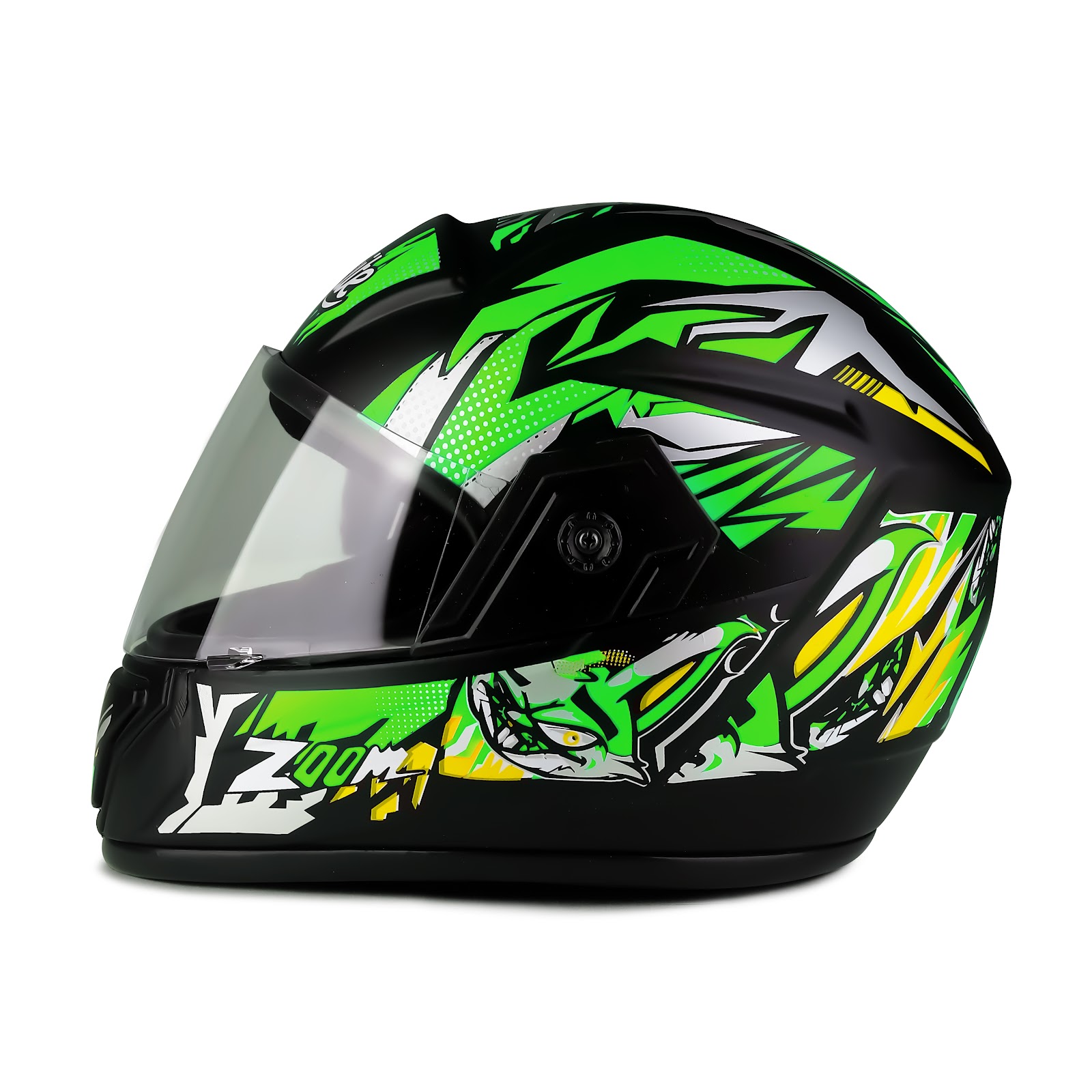 Side profile of the helmet showing aerodynamic shape
