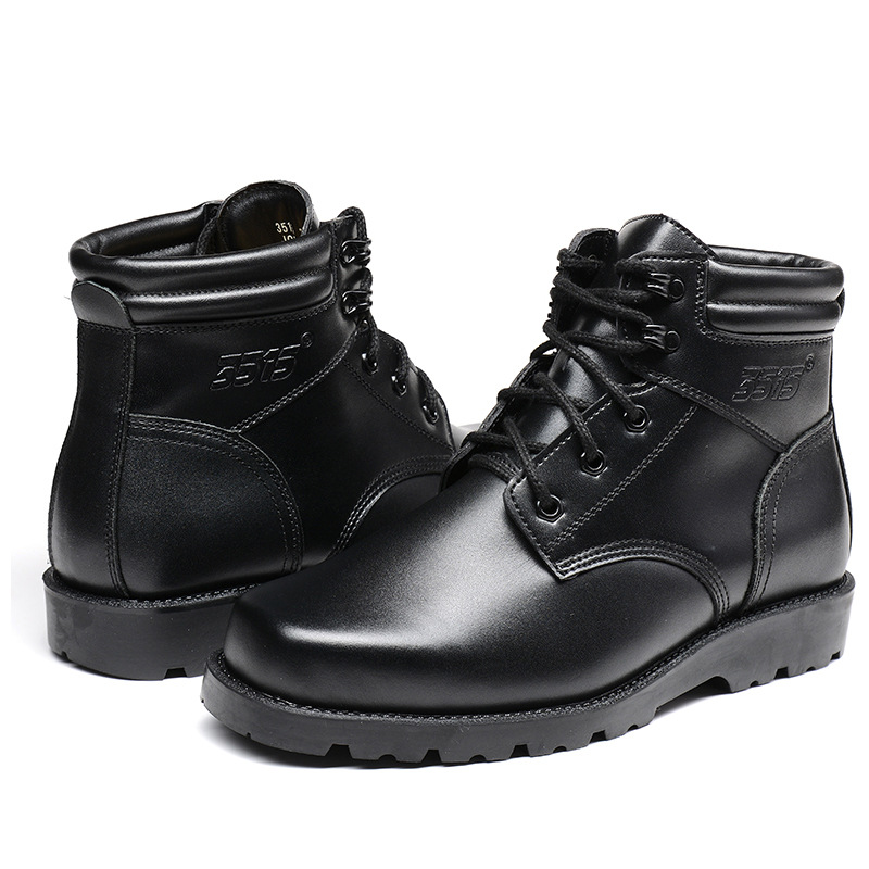 Herren-Winterstiefel aus echtem Leder mit Lammfellfutter