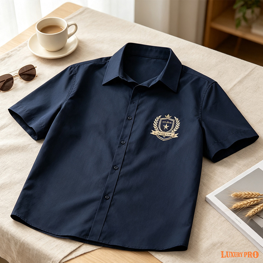 AOP EO Classic Collar Double Layer Shirt (No Pockets, Slub Linen)