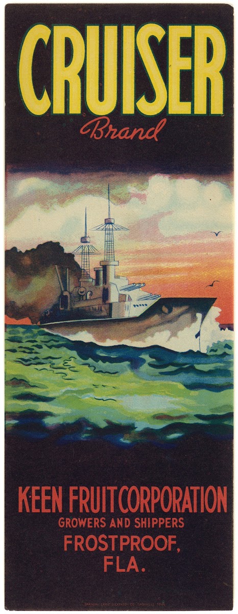 Cruiser Brand Fruit Label 1930 1950