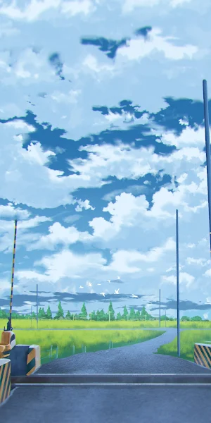 Digital Art, Artwork, Illustration, Clouds, Railway Crossing 4K Wallpaper Background