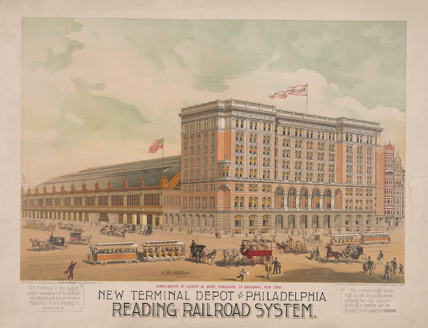 New Terminal Depot At Philadelphia Reading Railroad System 19th Century