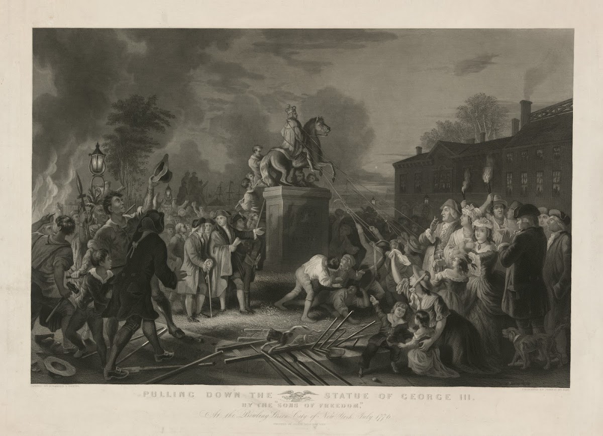 Pulling Down The Statue Of George III By The Sons Of Freedom At The Bowling Gree