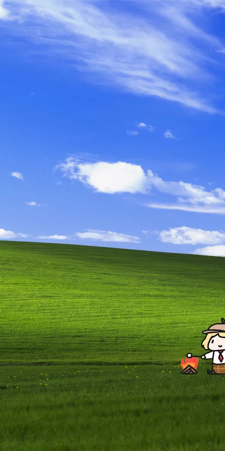 Windows XP, Gawr Gura, Hololive, Cute 4K Phone Wallpaper