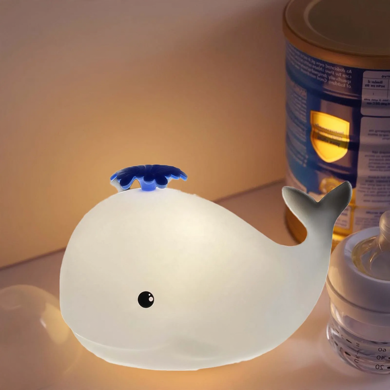 Silicone Tap Light, Whale Design, Rechargeable