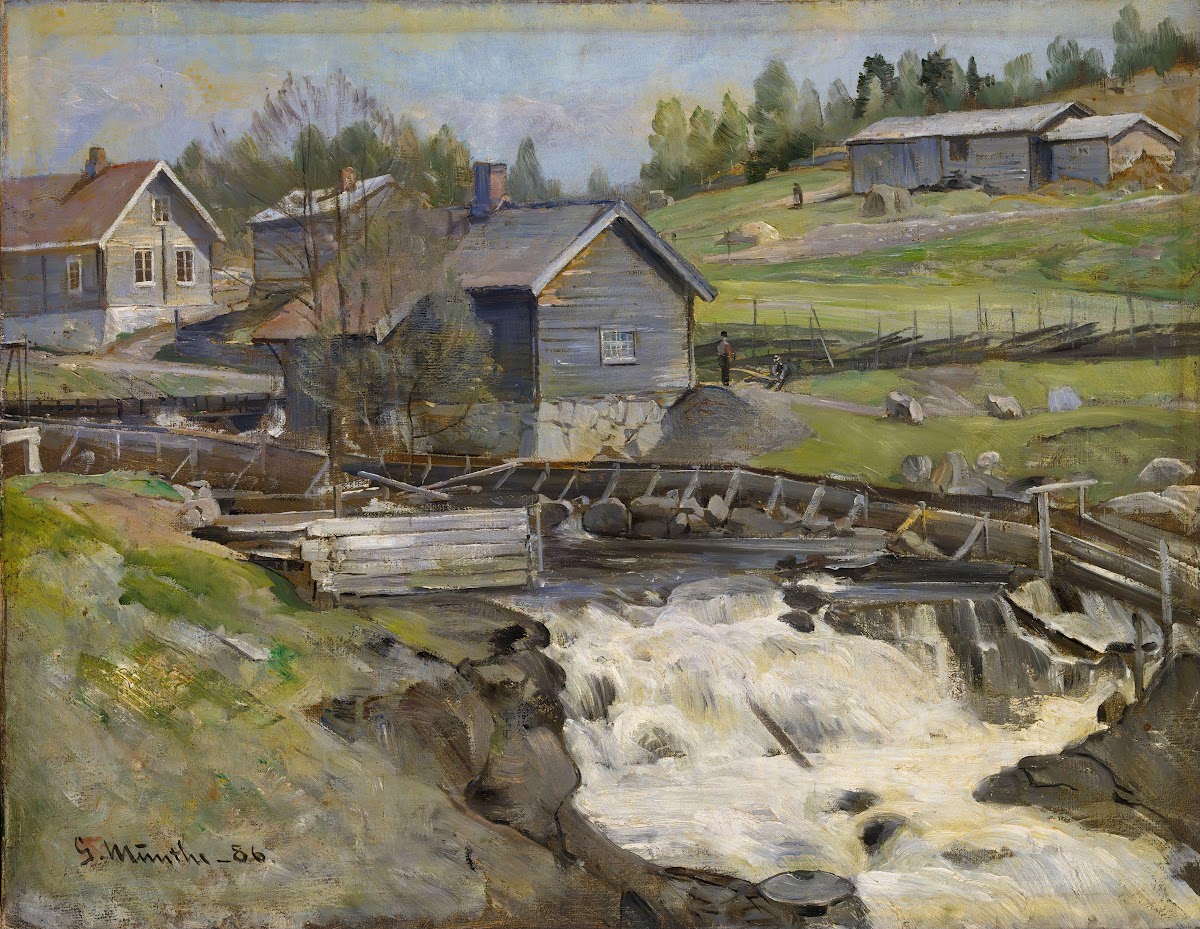 Waterfall at Stange in Hedmark 1886