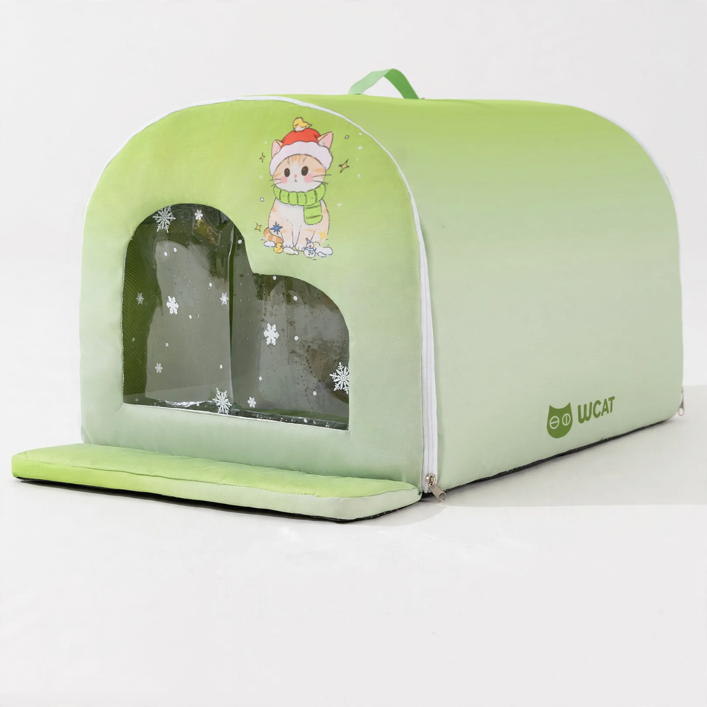 Cooling bed for pets with curtain